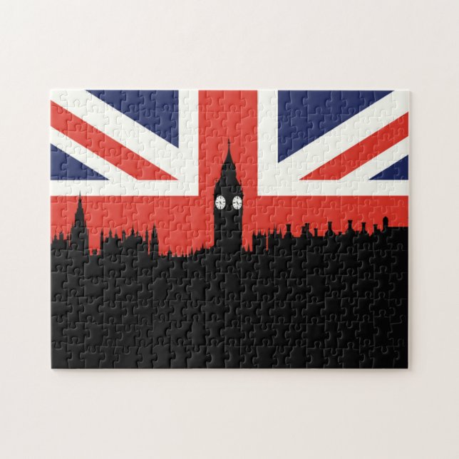 London Skyline | The British Flag Jigsaw Puzzle (Horizontal)