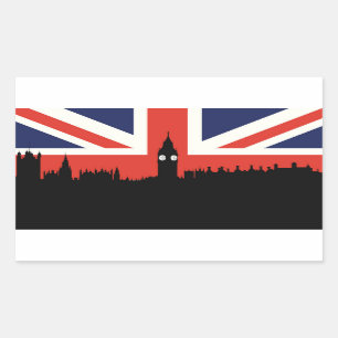 London Skyline   The British Flag Rectangular Sticker
