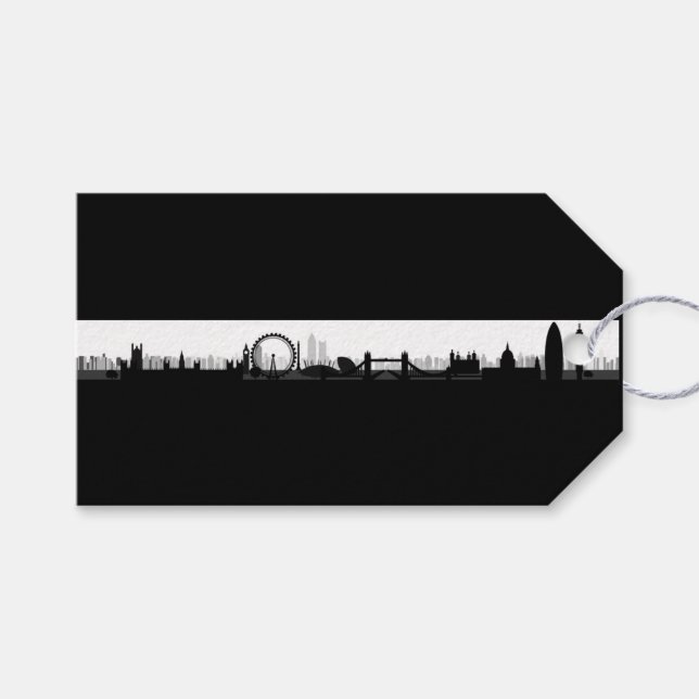 London Skyline Themed Gift Tags (Front (Horizontal))