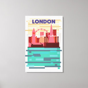 London skyline travel poster. canvas print