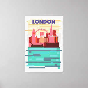 London skyline travel poster. canvas print