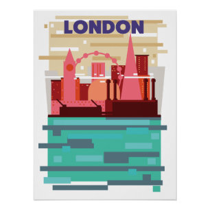 London skyline travel poster. poster