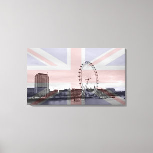 London Skyline Union Jack Flag Canvas Print