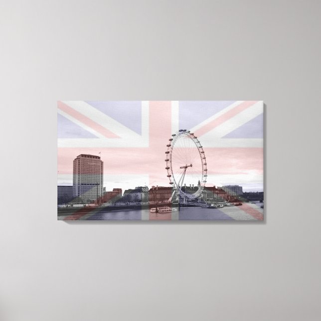 London Skyline Union Jack Flag Canvas Print (Front)