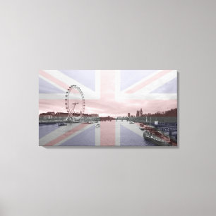 London Skyline Union Jack Flag Canvas Print