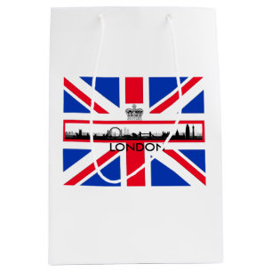 London Skyline Union Jack Flag Medium Gift Bag