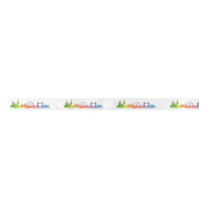 London skyline United Kingdom England party Satin Ribbon