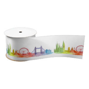 London skyline United Kingdom party England Satin Ribbon
