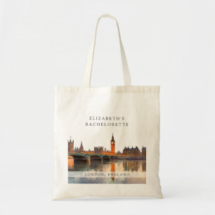 London Skyline Watercolor Bachelorette Weekend Tote Bag