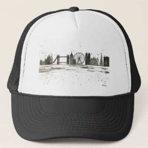 London skyline watercolour trucker hat