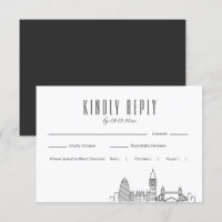 London Skyline Wedding RSVP with Meal Choice