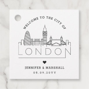 London Skyline Wedding Welcome Favour Tags