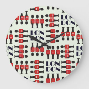 London, soldiers, seamless pattern large clock