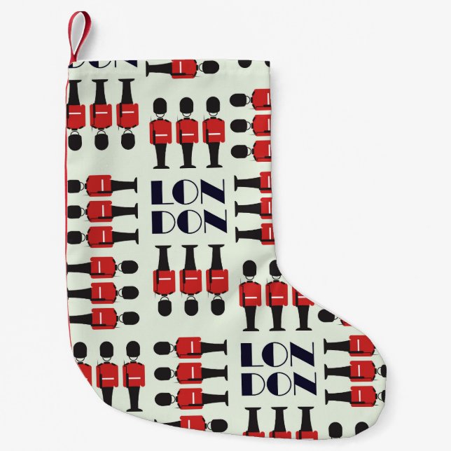 London, soldiers, seamless pattern small christmas stocking (Front)