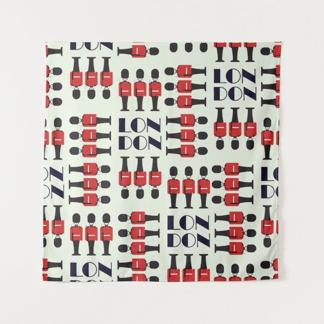 London, soldiers, seamless pattern tapestry (Front)