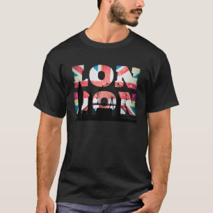 London Souvenir City Vintage British UK Flag Men W T-Shirt