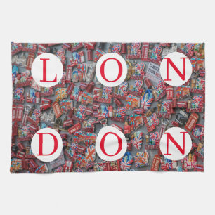 London souvenirs magnets view tea towel