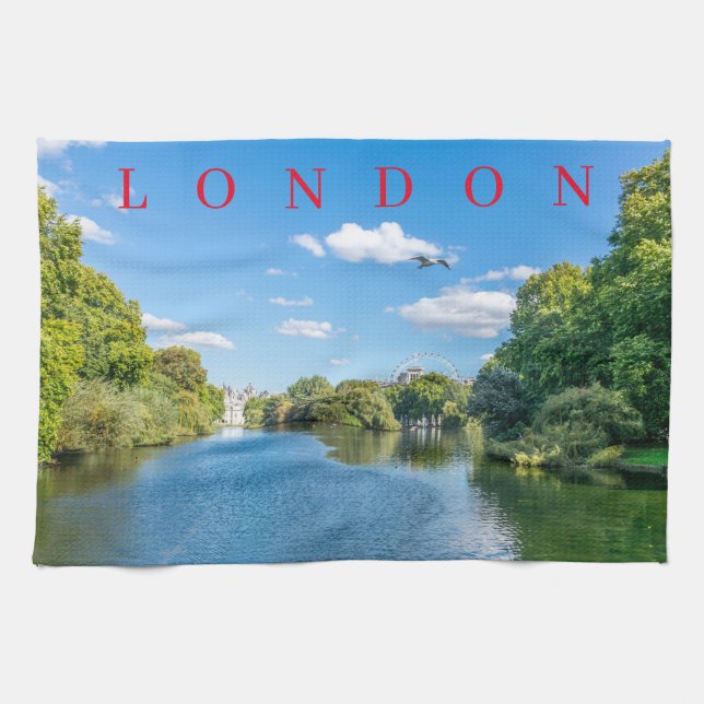 London St.James's Park view tea towel (Horizontal)