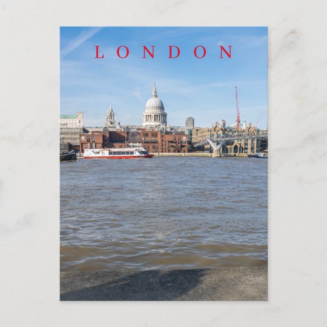 London St.Paul's river view postcard (Front)
