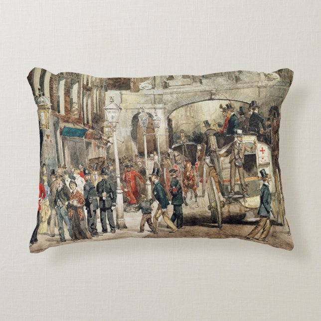 London Street, 1869 Decorative Cushion (Front)