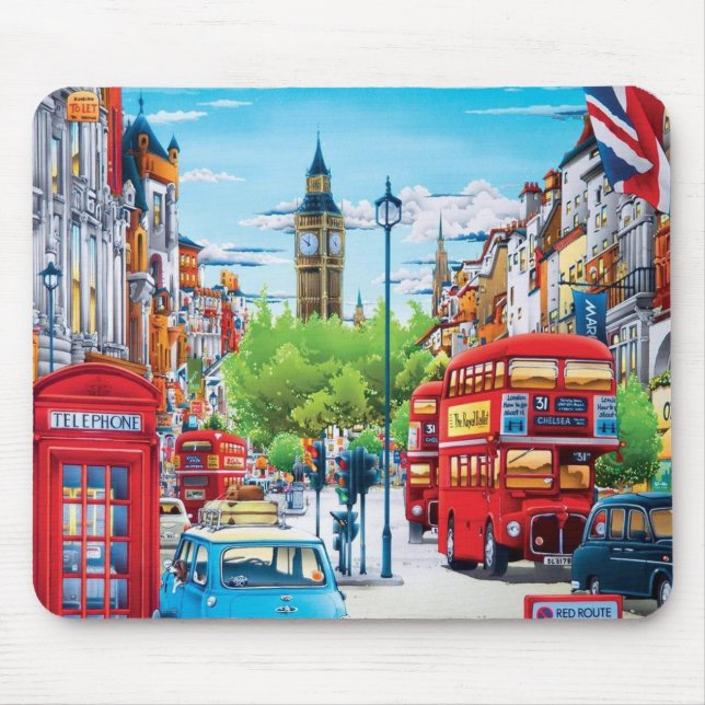 London Street Fine Art Mouse Mat (Front)