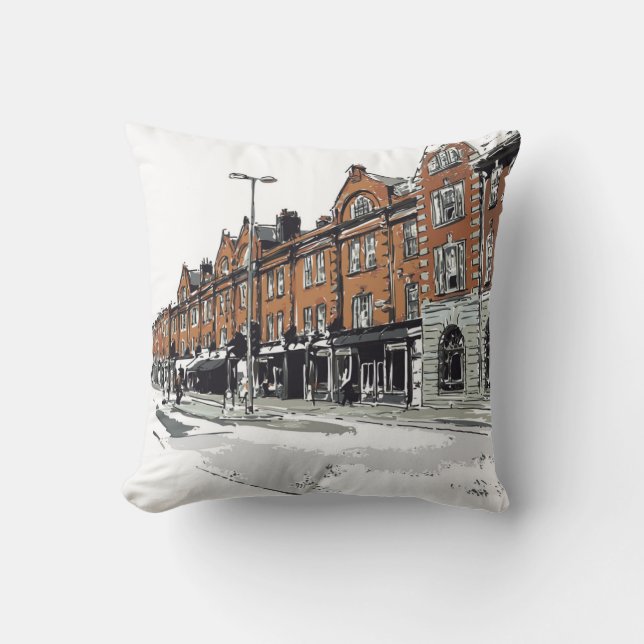 London Street Scene Cushion (Front)