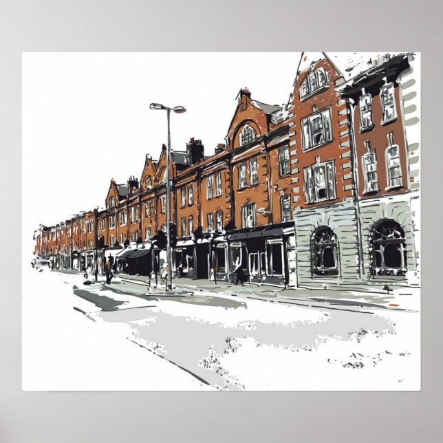 London Street Scene Poster (Front)