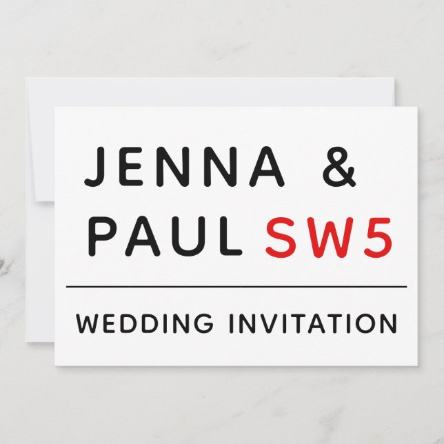 LONDON STREET SIGN | WEDDING INVITATION (Front)