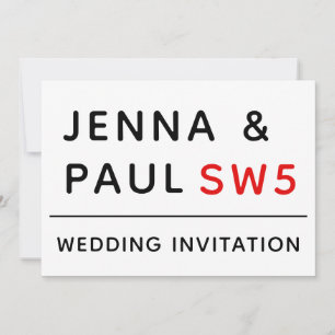 LONDON STREET SIGN WEDDING INVITATION