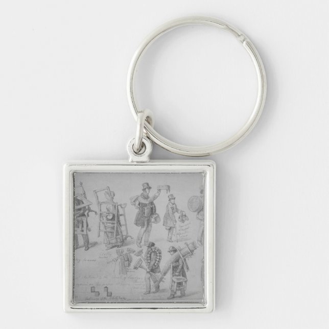 London street traders, 1830-40 key ring (Front)