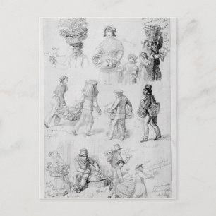 London Street Vendors: The Cries of London, 1843 Postcard