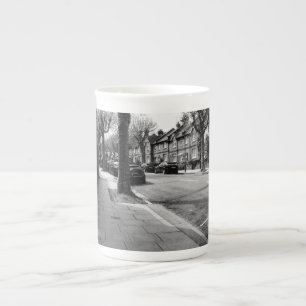 London Street View England black and white Bone China Mug