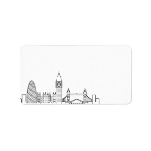 London Stylized Skyline   Blank Label