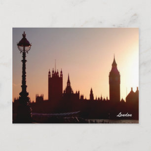 London sunset postcard