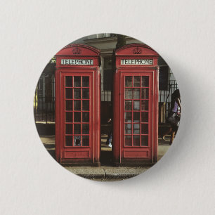 London Telephone Box 6 Cm Round Badge