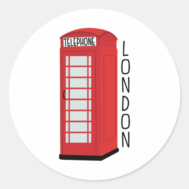London Telephone Classic Round Sticker (Front)