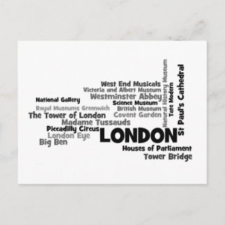 London Text Art Postcard