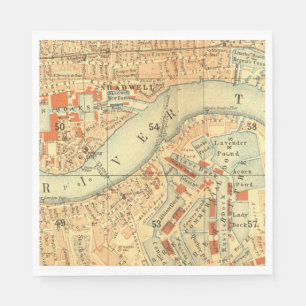 London Thames Vintage Map Napkin