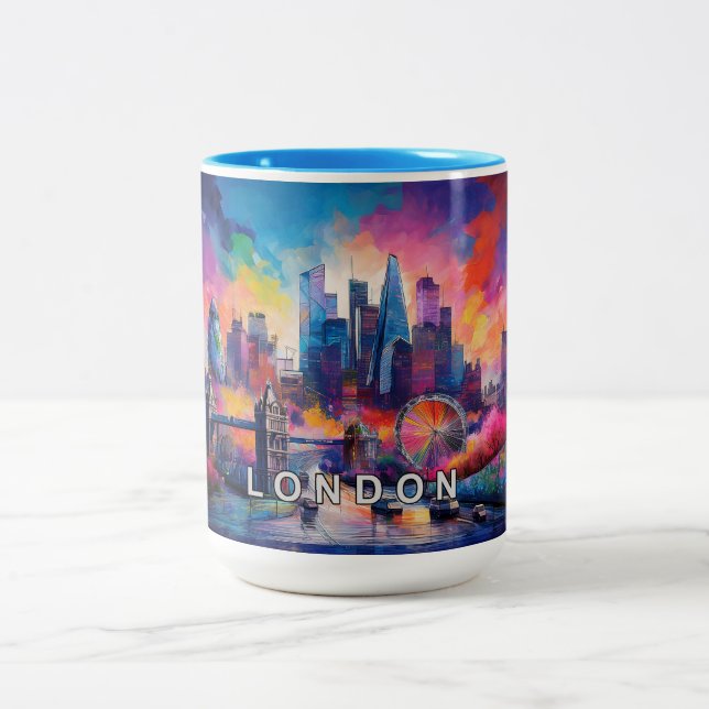 London The Big Smoke Skyline Two-Tone Coffee Mug (Center)