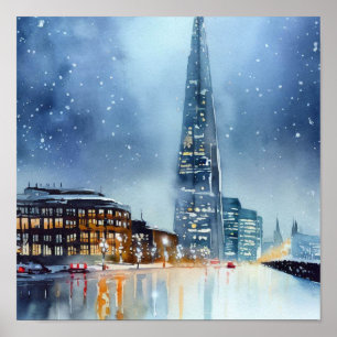 London-The Shard (A), Watercolor Poster