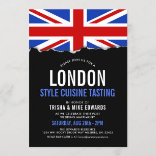 London Themed Cuisine   Party Flag Invite
