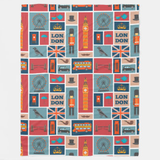 London Themed Fleece Blanket