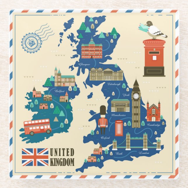 London Themed Glass Coaster (Front)