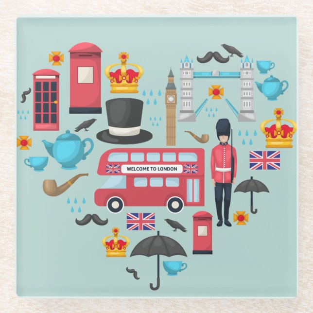 London Themed Glass Coaster (Front)