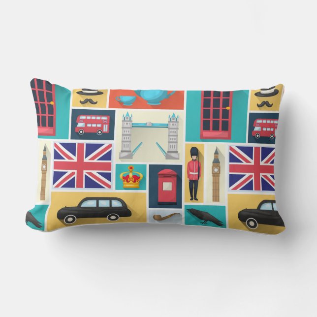 London Themed Lumbar Cushion (Front)