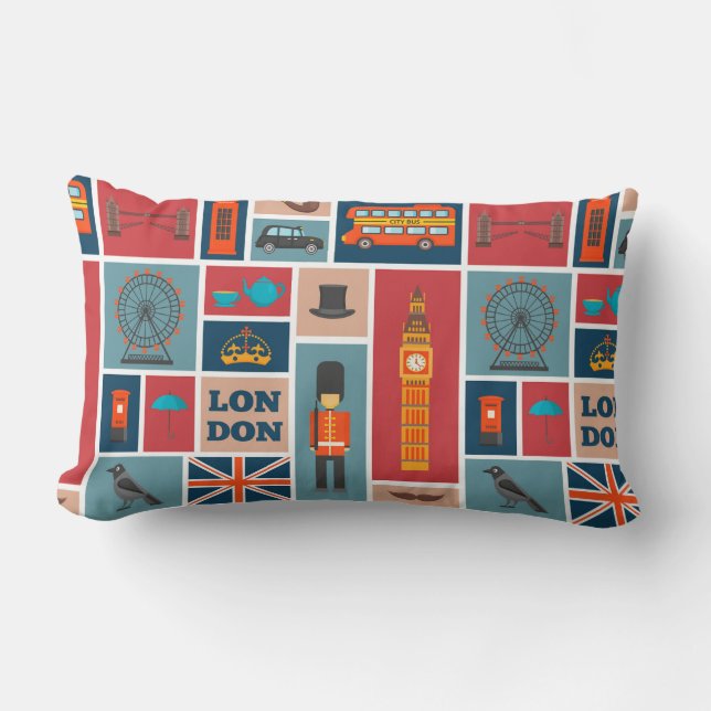 London Themed Lumbar Cushion (Front)