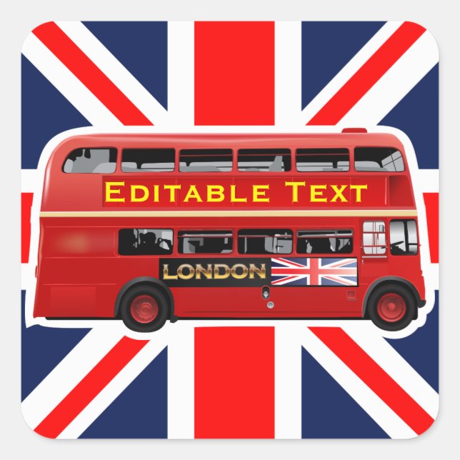 London Themed Square Sticker (Front)