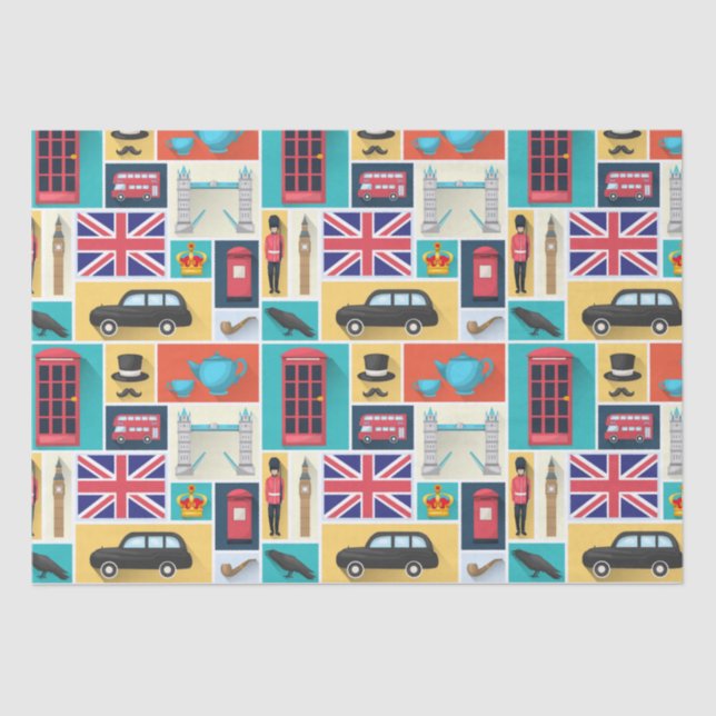 London Themed  Tissue Paper (Front)