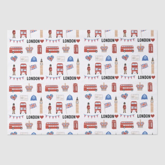 London Themed Tissue Paper | London Themed Gift  (Front)