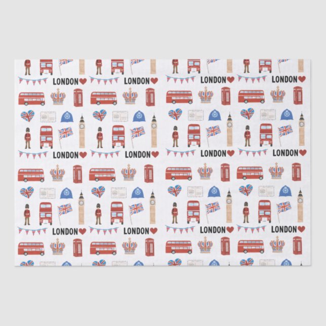 London Themed Tissue Paper | London Themed Gift  (Front)